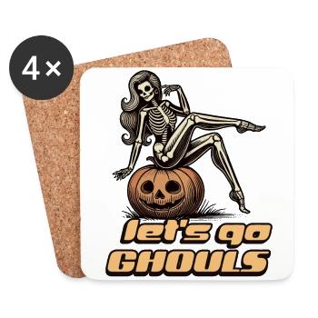 Lets Go Ghouls Drôle Halloween Fille - Dessous de verre (lot de 4) - blanc - Devant