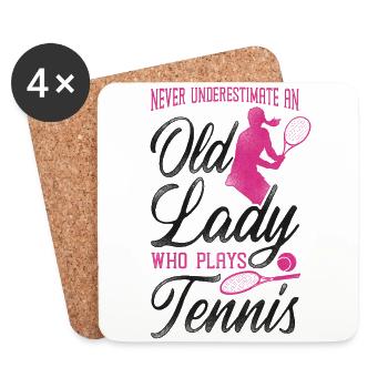 Funny Tennis Player Racket Grandma - Untersetzer (4er-Set) - Weiß - Vorne