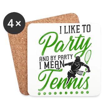 Funny Tennis Player Racket I Like - Coasters (set of 4) - white - Front