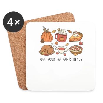 Put on your gouges Thanksgiving Design - Coasters (set of 4) - white - Front