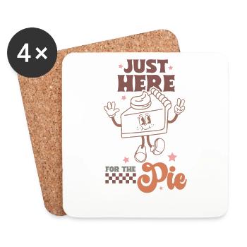 erNur wegen dem Kuchen hier Thanksgiving Design - Untersetzer (4er-Set) - Weiß - Vorne