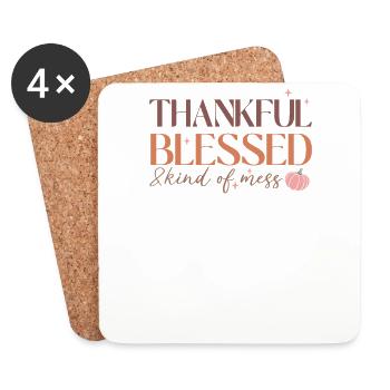 Family Grateful & a Bit Chaotic - Coasters (set of 4) - white - Front