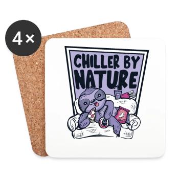 Chiller By Nature Brown-Throated Pilosa Folivora - Coasters (set of 4) - white - Front