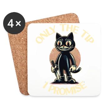 Lustiger Katzen Spruch only The Tip Psycho Katze - Untersetzer (4er-Set) - Weiß - Vorne