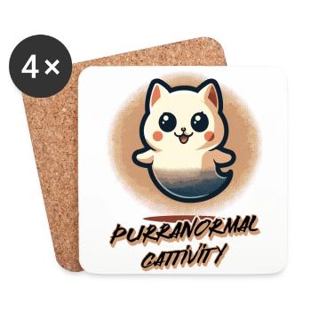 Funny Halloween Outfit Purranormal Cattivity - Coasters (set of 4) - white - Front