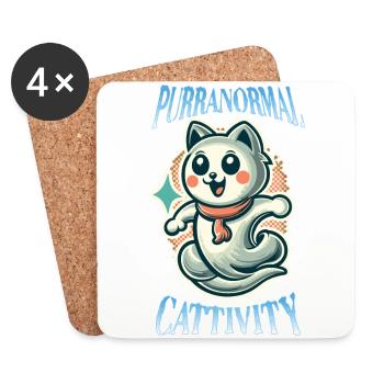 Funny Halloween Outfit Purranormal Cattivity - Coasters (set of 4) - white - Front