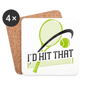 Drôle de raquette de joueur de tennis que j’avais frappée - Dessous de verre (lot de 4) - blanc - Devant