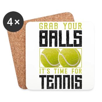 Funny Tennis Player Racket Pun - Coasters (set of 4) - white - Front