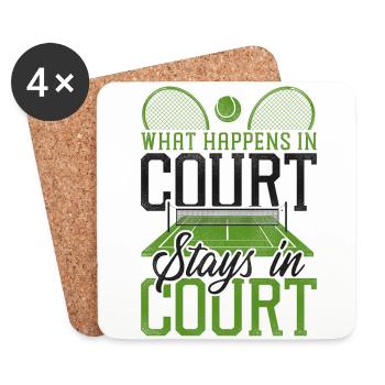 Funny Tennis Player Racket Tennis - Coasters (set of 4) - white - Front