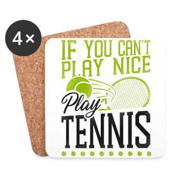 Funny Tennis Player Racket If You - Untersetzer (4er-Set) - Weiß - Vorne
