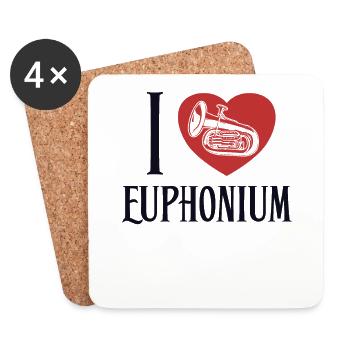 Ich liebe Euphonium Instrument Euphonist - Untersetzer (4er-Set) - Weiß - Vorne