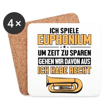 Euphoniumspieler hat immer Recht Euphonist Player - Dessous de verre (lot de 4) - blanc - Devant