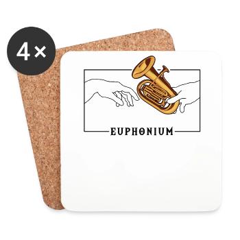 Michelangelo Schöpfung von Adam Euphonium Euphonist - Untersetzer (4er-Set) - Weiß - Vorne