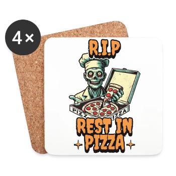Rest In Pizza Funny Pizza Lover Saying - Coasters (set of 4) - white - Front