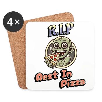 Rest In Pizza Drôle d’amateur de pizza Dire - Dessous de verre (lot de 4) - blanc - Devant