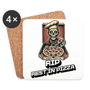 Rest In Pizza Funny Pizza Lover Saying - Coasters (set of 4) - white - Front