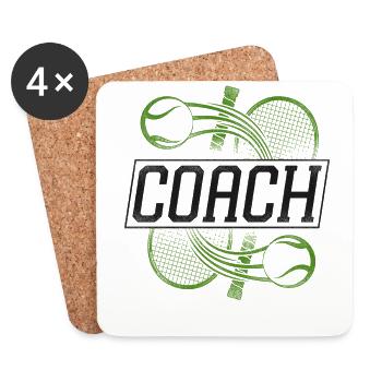 Funny Tennis Player Racket Coach - Untersetzer (4er-Set) - Weiß - Vorne