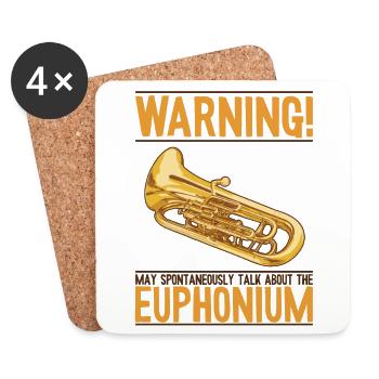 Kann spontan über Euphonium Euphonist sprechen - Untersetzer (4er-Set) - Weiß - Vorne