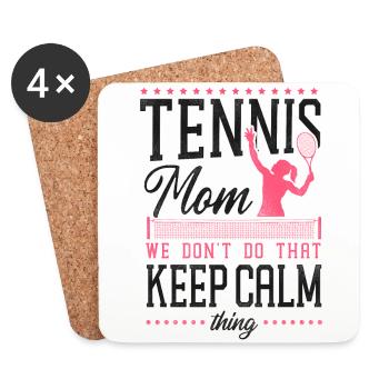 Funny Tennis Player Racket Mom - Coasters (set of 4) - white - Front
