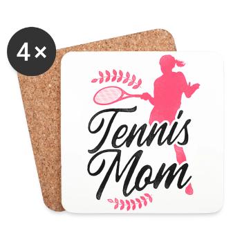 Drôle de joueur de tennis raquette maman - Dessous de verre (lot de 4) - blanc - Devant