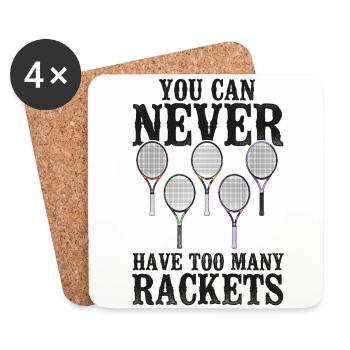 Raquette de joueur de tennis amusante que vous pouvez - Dessous de verre (lot de 4) - blanc - Devant