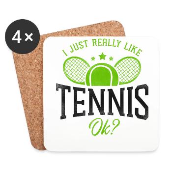Funny Tennis Player Racket I Just - Untersetzer (4er-Set) - Weiß - Vorne