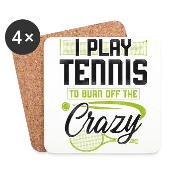 Funny Tennis Player Racket I Play - Untersetzer (4er-Set) - Weiß - Vorne