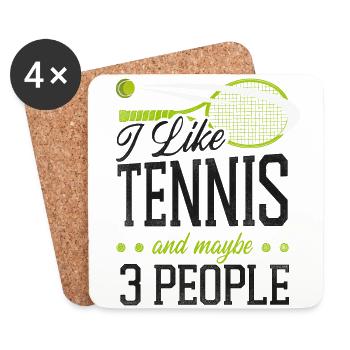 Funny Tennis Player Racket I Like - Coasters (set of 4) - white - Front