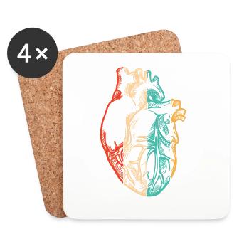 Rétro Cathéter Greffe Pacemakers Cœur Ouvert - Dessous de verre (lot de 4) - blanc - Devant