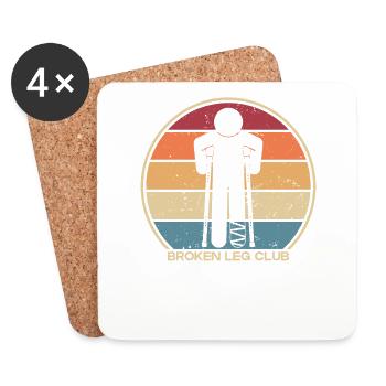 Broken Leg Club Broken Bone Broken Finger Bone - Coasters (set of 4) - white - Front