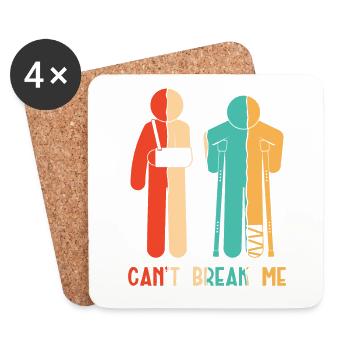 Can't Break Me Broken Finger Broken Arm Leg Bone - Coasters (set of 4) - white - Front