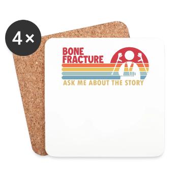 Fracture osseuse L’histoire Bras cassé Jambe Chirurgien - Dessous de verre (lot de 4) - blanc - Devant