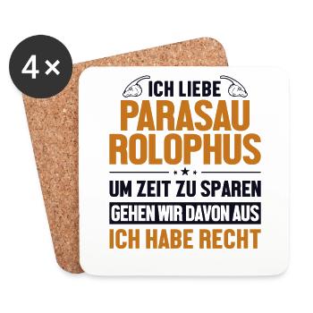 Parasaurolophus hat immer Recht Dinosaur - Dessous de verre (lot de 4) - blanc - Devant