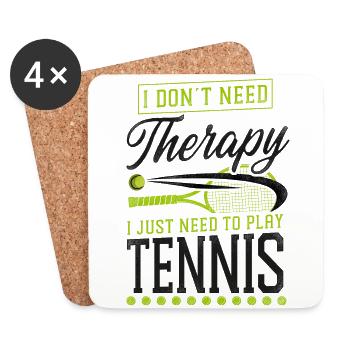 drôle de raquette de joueur de tennis je ne le fais pas - Dessous de verre (lot de 4) - blanc - Devant