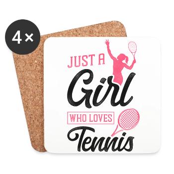 Funny Tennis Player Racket Just A - Untersetzer (4er-Set) - Weiß - Vorne