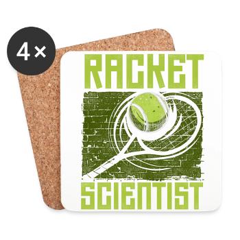 Drôle de joueur de tennis raquette jeu de mots - Dessous de verre (lot de 4) - blanc - Devant
