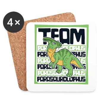Équipe Parasaurolophini Dinosaure Hadrosauridae - Dessous de verre (lot de 4) - blanc - Devant