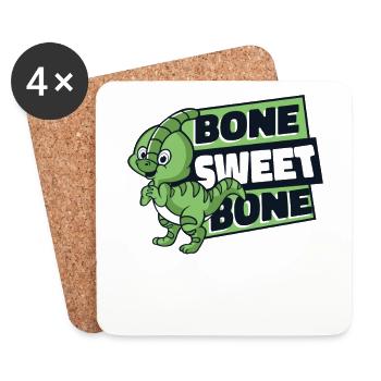 Bone Sweet Bone Parasaurolophini Dinosaur - Coasters (set of 4) - white - Front
