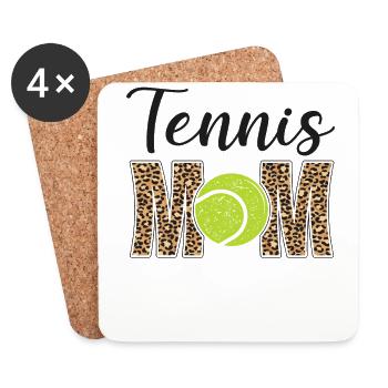 Drôle de joueur de tennis raquette maman - Dessous de verre (lot de 4) - blanc - Devant