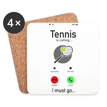Funny Tennis Player Racket Phone - Coasters (set of 4) - white - Front