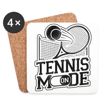 Funny Tennis Player Racket Tennis - Coasters (set of 4) - white - Front