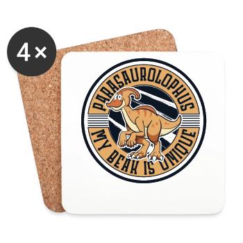 Mon bec est un dinosaure parasaurolophini unique - Dessous de verre (lot de 4) - blanc - Devant