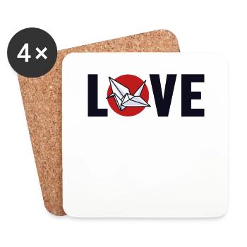 Origami Love Paper Crane Folding Eule Master - Untersetzer (4er-Set) - Weiß - Vorne