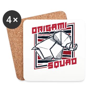 Origami Squad Folding Eule Papier Kranich Meister - Untersetzer (4er-Set) - Weiß - Vorne