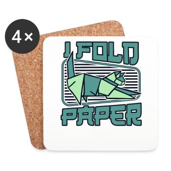I Falten Papier Falten Eule Papier Kranich Meister - Untersetzer (4er-Set) - Weiß - Vorne