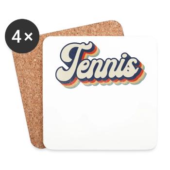 Funny Tennis Player Racket Retro - Untersetzer (4er-Set) - Weiß - Vorne