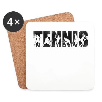 Funny Tennis Player Racket Tennis - Untersetzer (4er-Set) - Weiß - Vorne