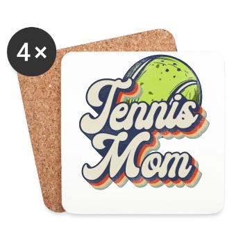 Drôle de joueur de tennis raquette rétro - Dessous de verre (lot de 4) - blanc - Devant