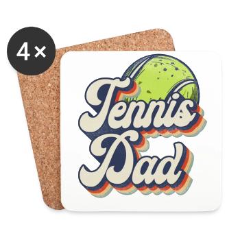 Drôle de joueur de tennis raquette rétro - Dessous de verre (lot de 4) - blanc - Devant