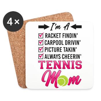 Funny Tennis Player Racket Mom I'm - Coasters (set of 4) - white - Front